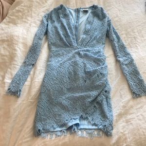 Baby blue, all lace body on dress